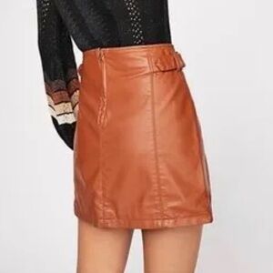 Free People Charli Vegan Leather Mini Skirt